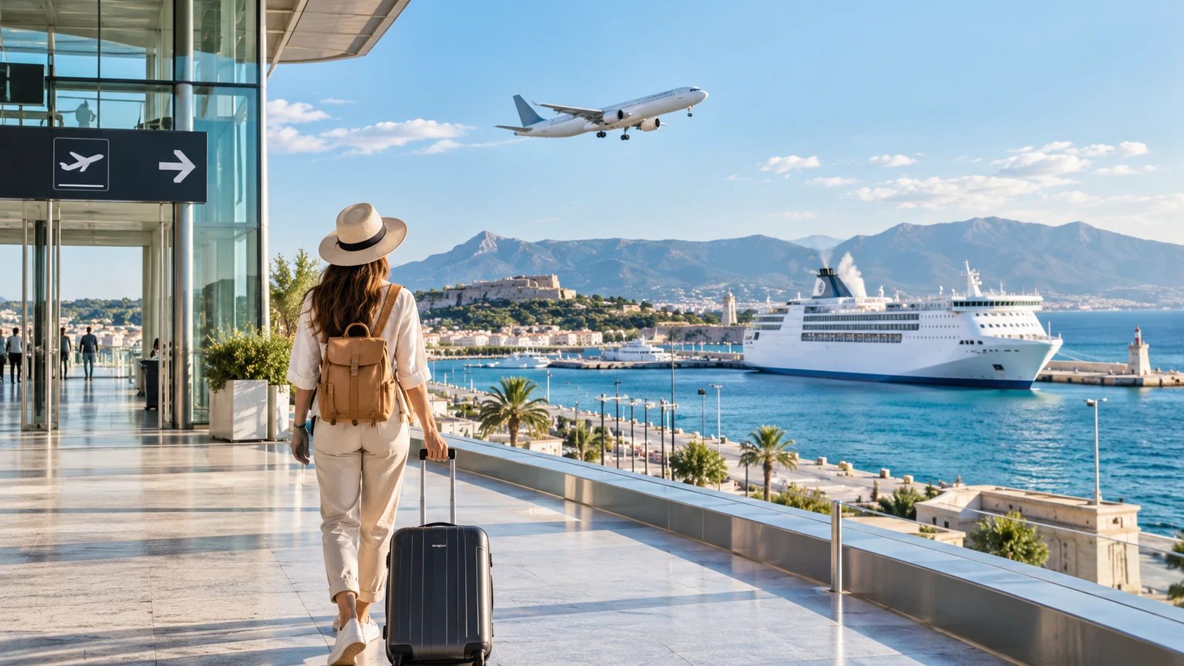 Départ en voyage, en avion ou en ferry